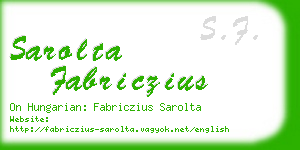 sarolta fabriczius business card